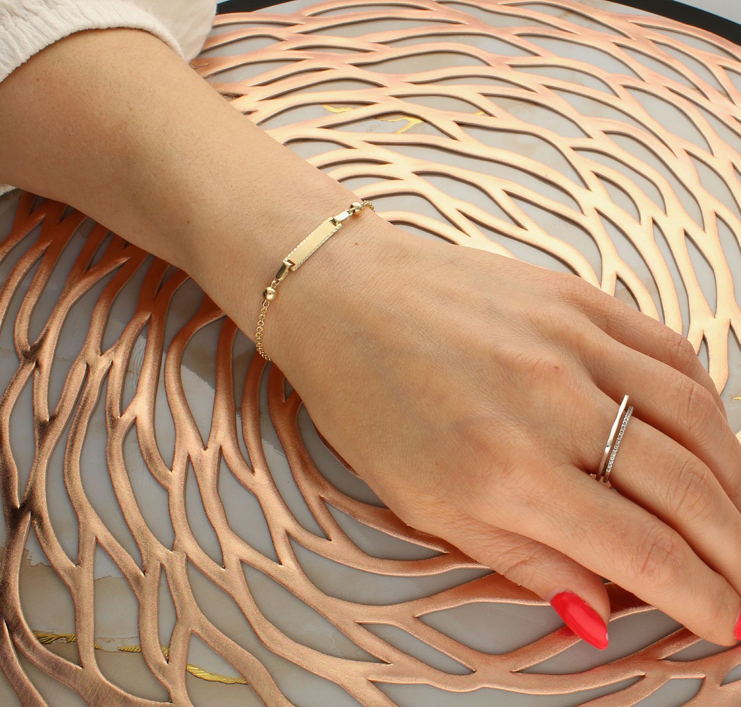 Bransoletka złota próby 333 blaszka z kuleczkami BR 1167 333.jpg